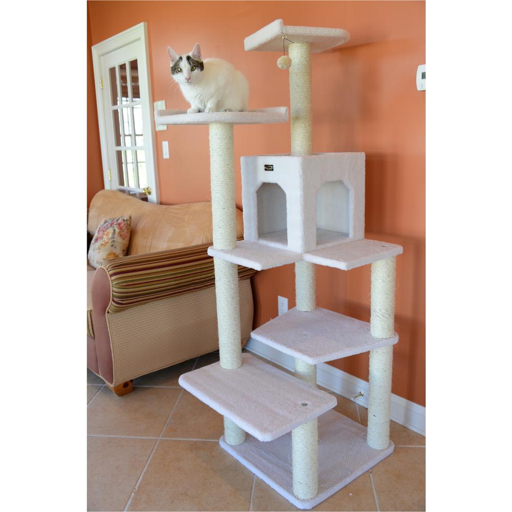 Armarkat B6802 Classic Real Wood Cat Tree In Ivory, Jackson Galaxy Approved, Six Levels With Condo and Two Perches. Picture 4