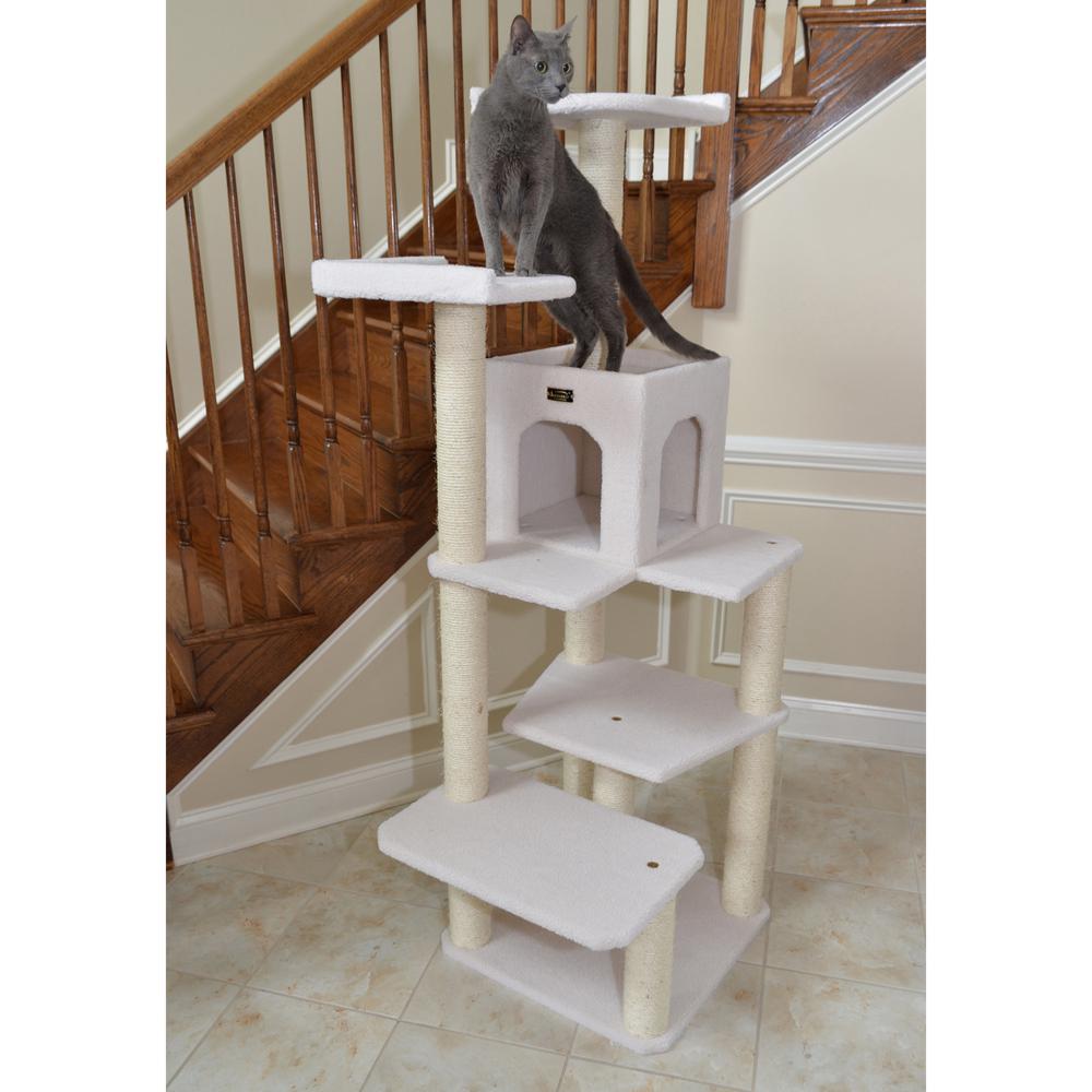 Armarkat B6802 Classic Real Wood Cat Tree In Ivory, Jackson Galaxy Approved, Six Levels With Condo and Two Perches. Picture 6