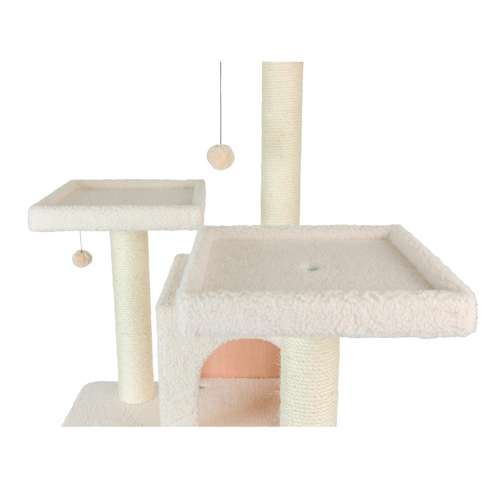Armarkat B7701 Classic Real Wood Cat Tree In Ivory, Jackson Galaxy Approved, Multi Levels With Ramp, Three Perches, Two Condos. Picture 7