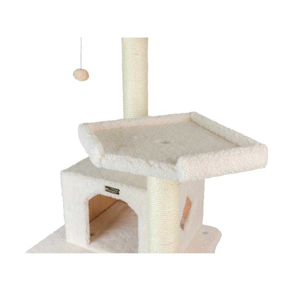 Armarkat B7801 Classic Real Wood Cat Tree In Ivory, Jackson Galaxy Approved, Six Levels With Playhouse and Rope SwIng. Picture 10
