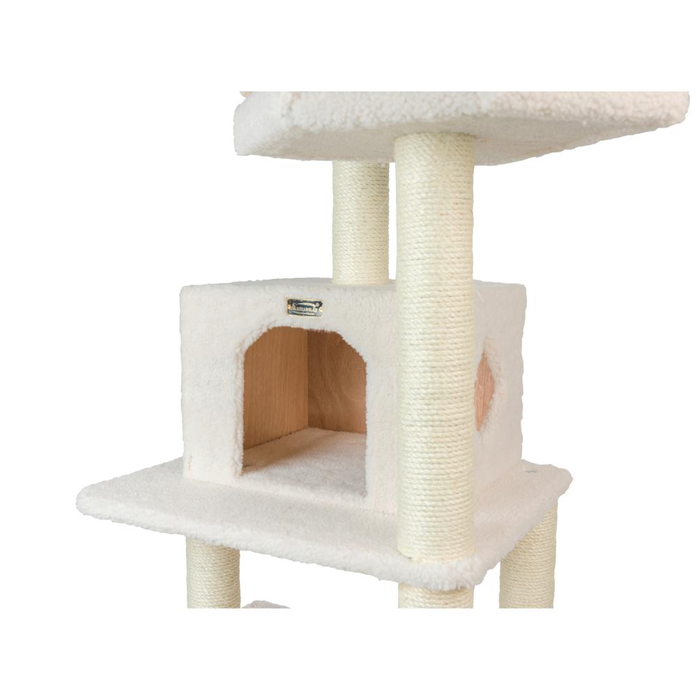 Armarkat B7801 Classic Real Wood Cat Tree In Ivory, Jackson Galaxy Approved, Six Levels With Playhouse and Rope SwIng. Picture 9