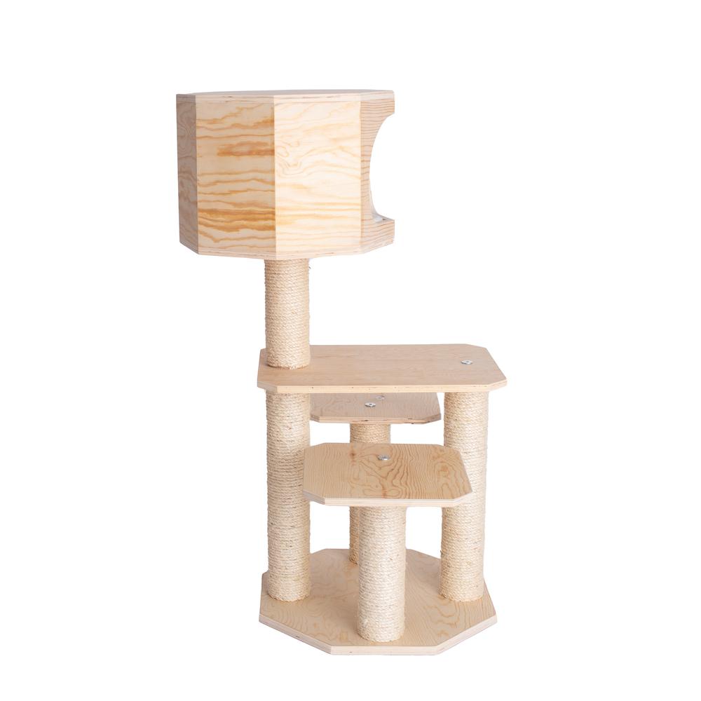 Armarkat Real Wood Premium Model S4203 Scots Pine, Solid Wood Cat Tree, 46" Tall. Picture 11