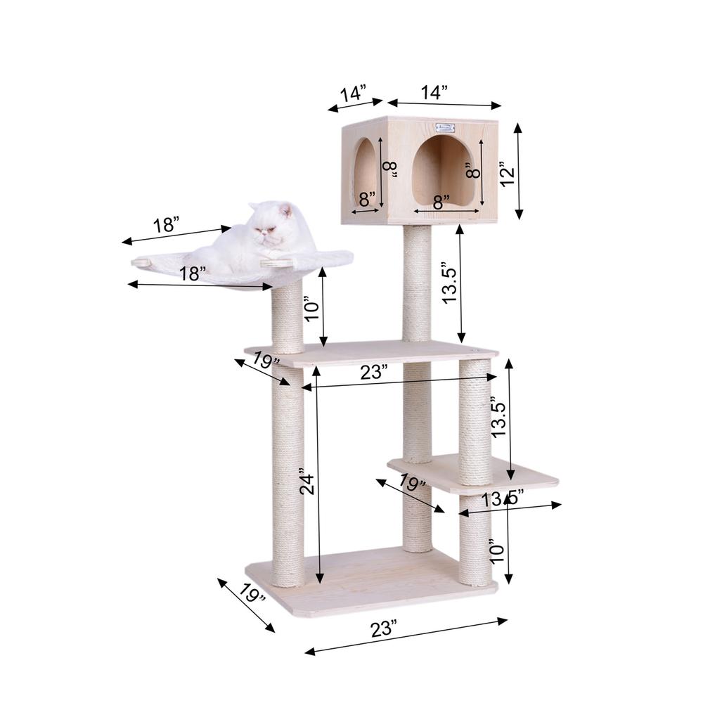 Armarkat Real Wood Premium Scots Pine, Solid Wood Cat Tree, 50" Tall S5103. Picture 10