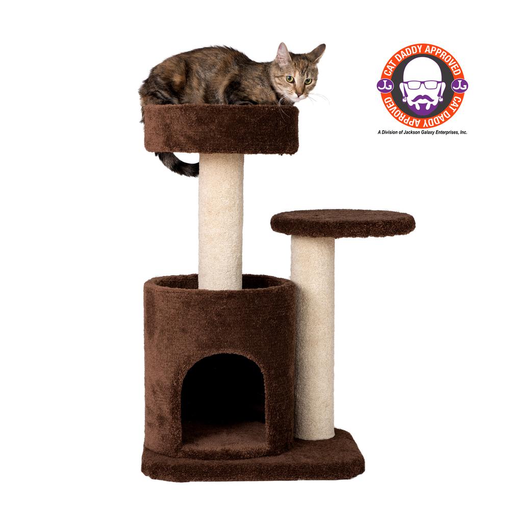 Armarkat F3005 Carpeted Real Wood Cat Tree Condo, Kitten Activity Tree, Brown. Picture 1