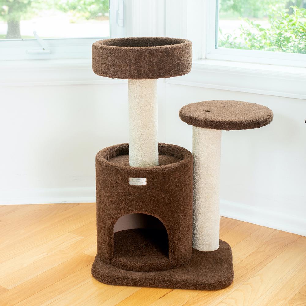 Armarkat F3005 Carpeted Real Wood Cat Tree Condo, Kitten Activity Tree, Brown. Picture 3