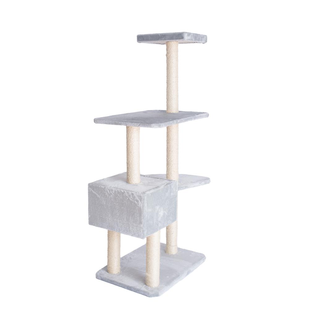 GleePet  GP78560322 57-Inch Real Wood Cat Tree In Silver Gray With Condo And Perch. Picture 9