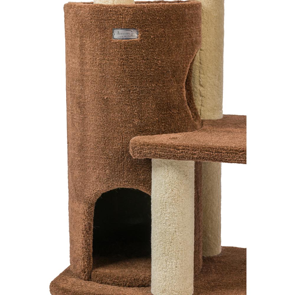 Armarkat 3-Level Carpeted Real Wood Cat Tree Condo F5602, Kitten Playhouse Climber Activity Center, Brown. Picture 13