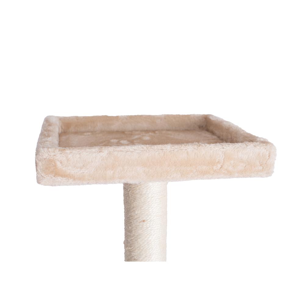 GleePet GP78570921 57-Inch Real Wood Cat Tree In Beige With Perches, RunnIng Ramp, Condo And Hammock. Picture 10