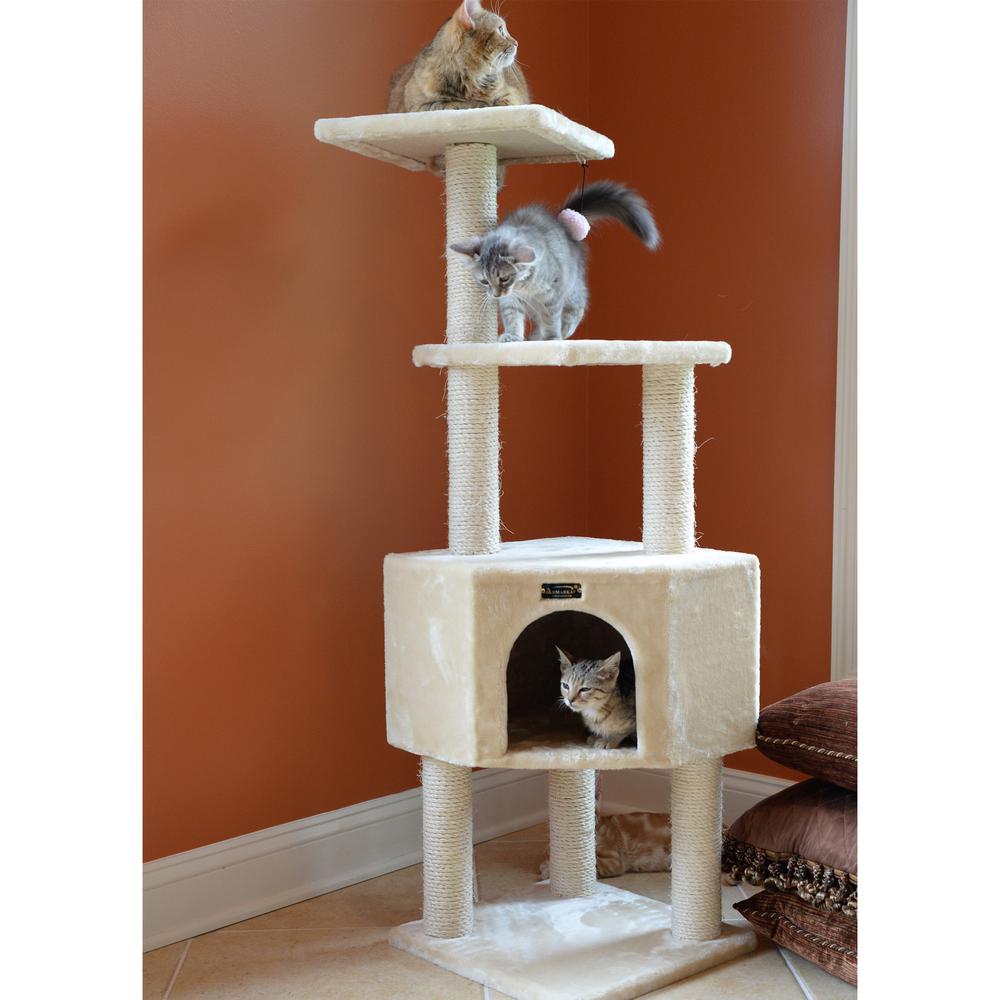 Armarkat 3 Levels Real Wood Cat Tower for Kittens Play 48 Height Beige A4801. Picture 2