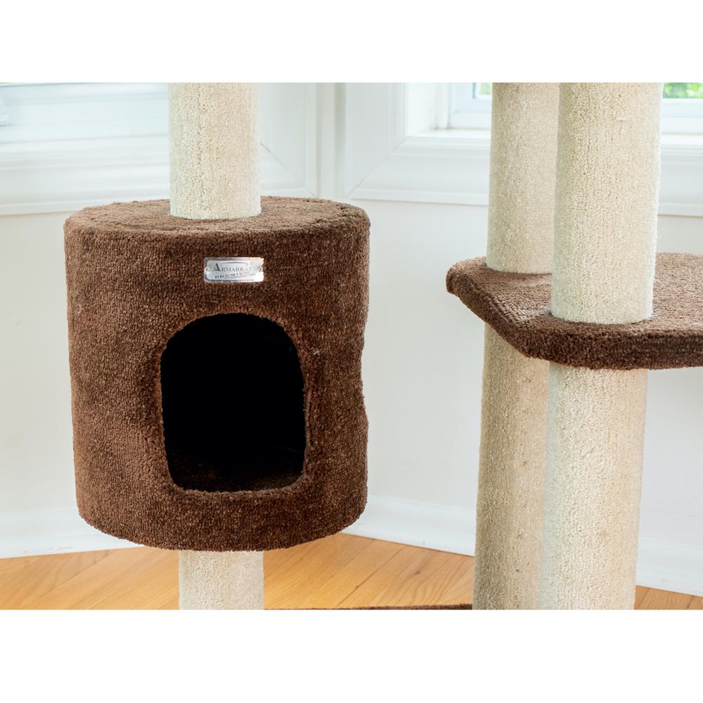 Armarkat 3-Level Carpeted Real Wood Cat Tree Condo F5502, Kitten Play House, Brown. Picture 5