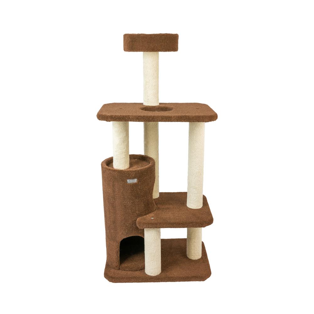 Armarkat 3-Level Carpeted Real Wood Cat Tree Condo F5602, Kitten Playhouse Climber Activity Center, Brown. Picture 1