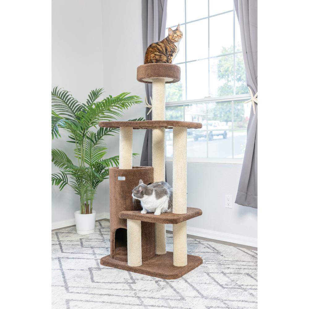 Armarkat 3-Level Carpeted Real Wood Cat Tree Condo F5602, Kitten Playhouse Climber Activity Center, Brown. Picture 6
