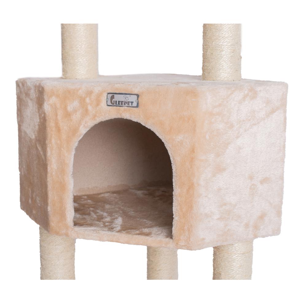 GleePet GP78480321 48-Inch Real Wood Cat Tree In Beige With Perch And Playhouse. Picture 4