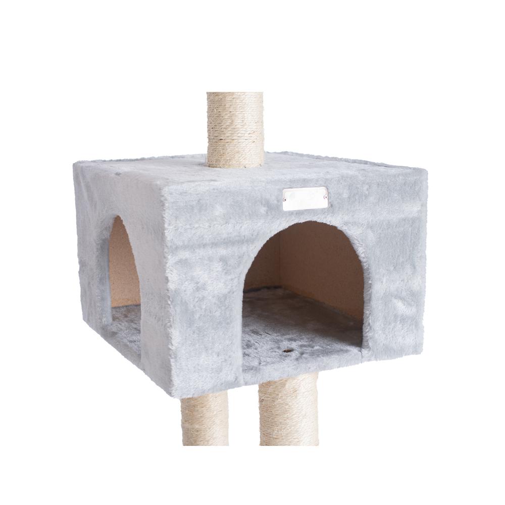 GleePet  GP78560322 57-Inch Real Wood Cat Tree In Silver Gray With Condo And Perch. Picture 7