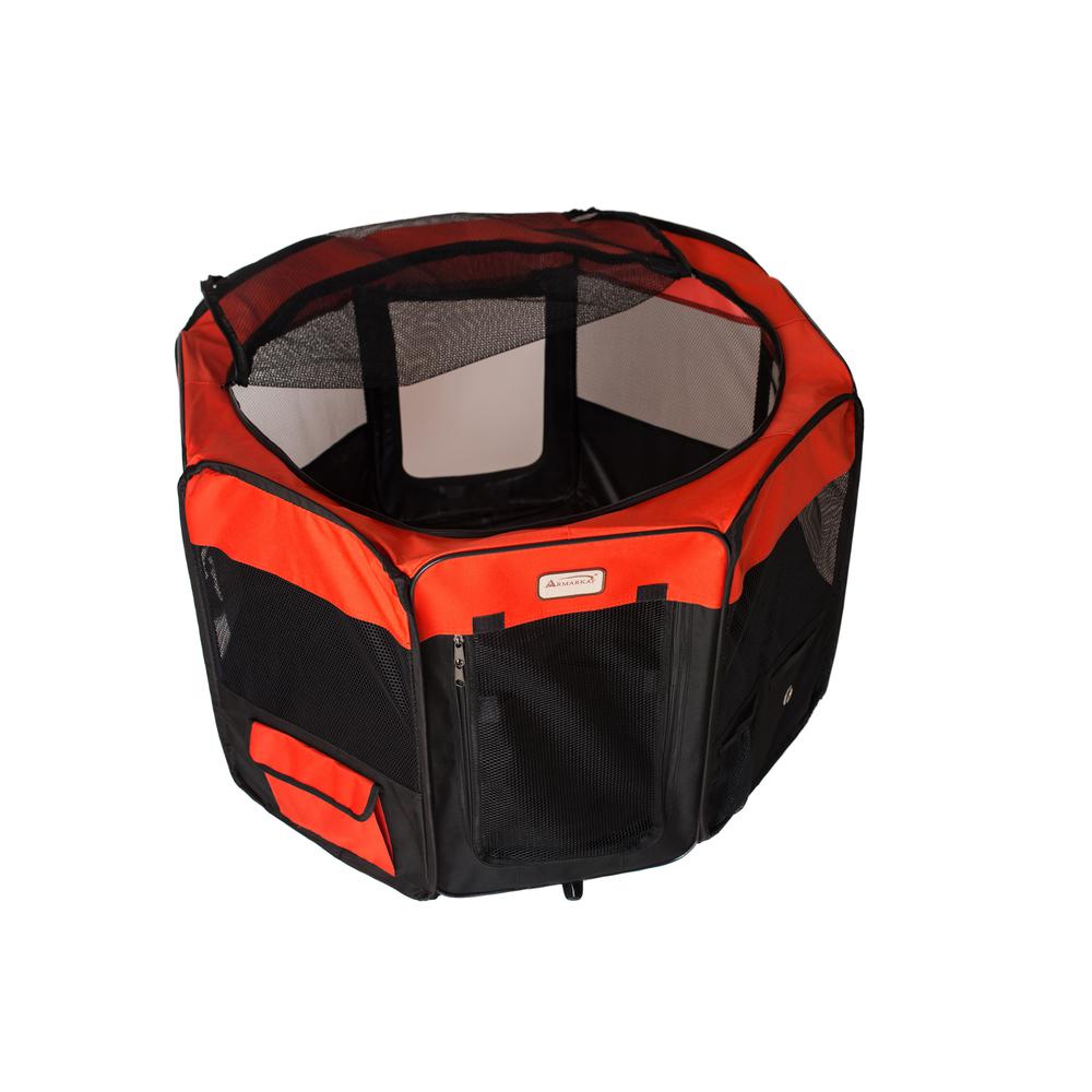 Armarkat Model PP002R-XL Portable Pet Playpen in Black and Red Combo. Picture 11