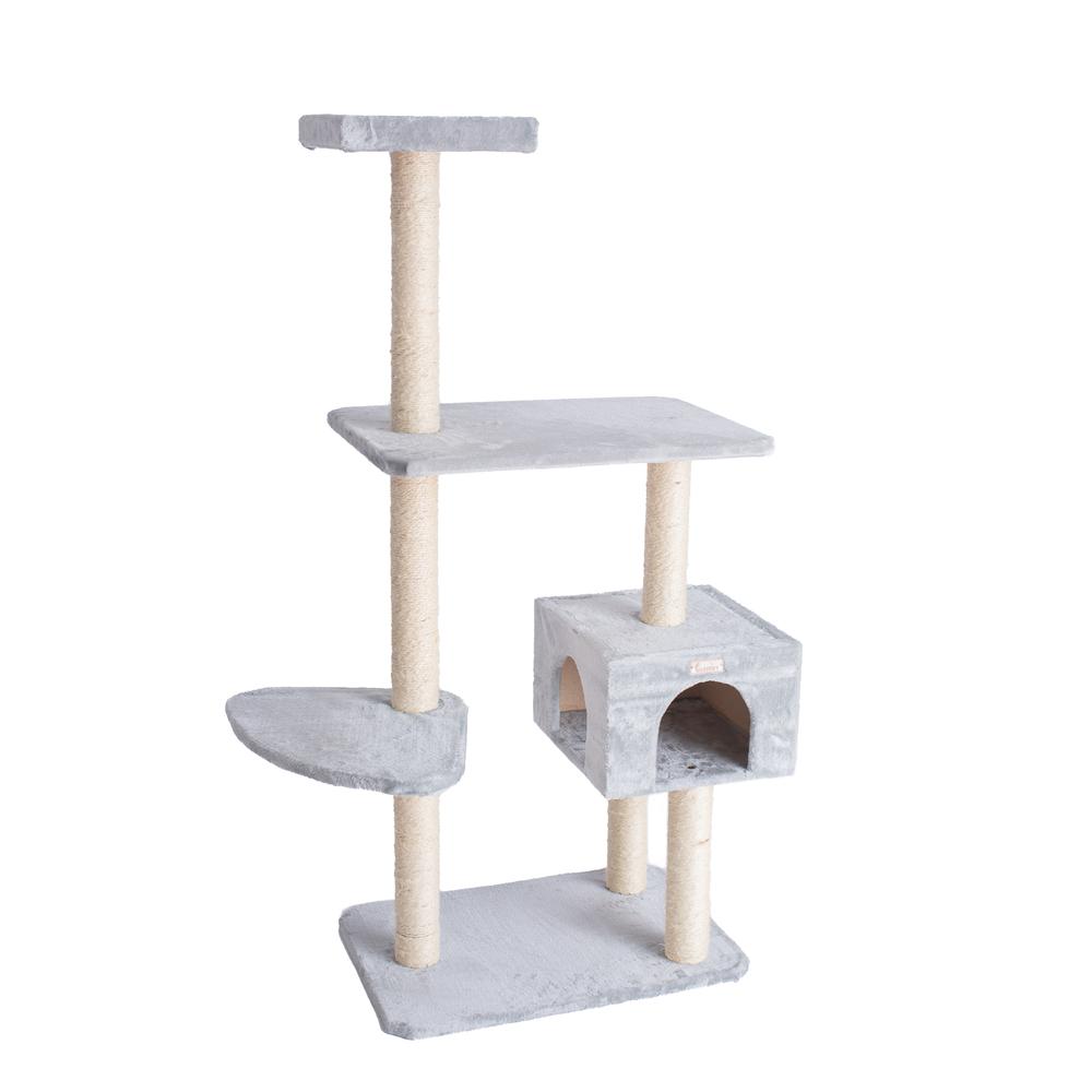 GleePet  GP78560322 57-Inch Real Wood Cat Tree In Silver Gray With Condo And Perch. Picture 2