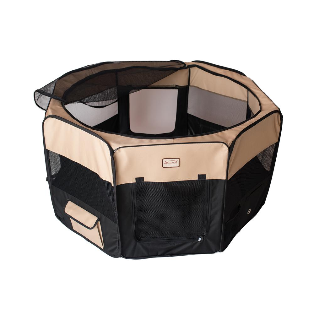 Armarkat Model PP003BGE-XL Portable Pet Playpen in Black and Beige Combo. Picture 11