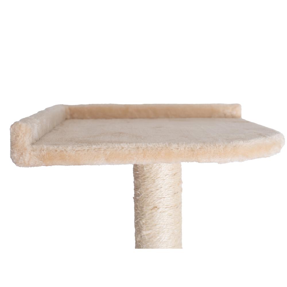 GleePet GP78590221 59-Inch Real Wood Cat Tree In Beige With Hammock and Round Condo. Picture 7