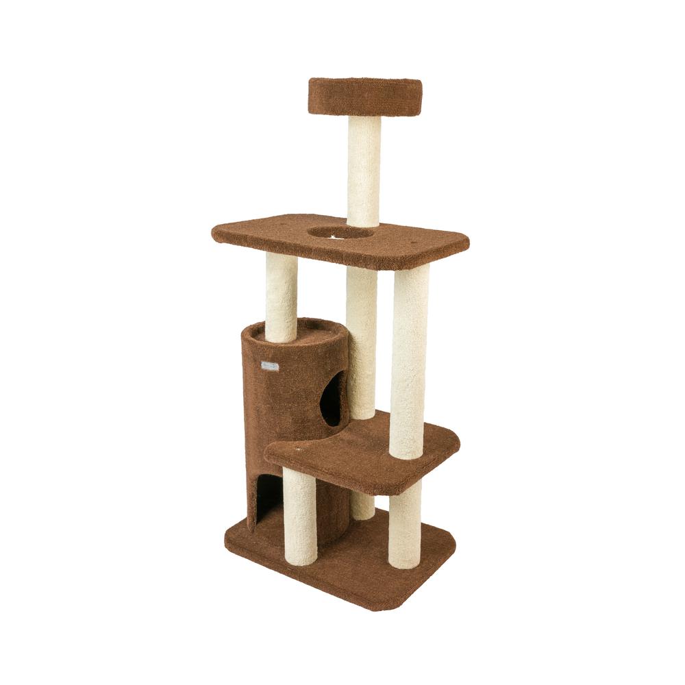 Armarkat 3-Level Carpeted Real Wood Cat Tree Condo F5602, Kitten Playhouse Climber Activity Center, Brown. Picture 5