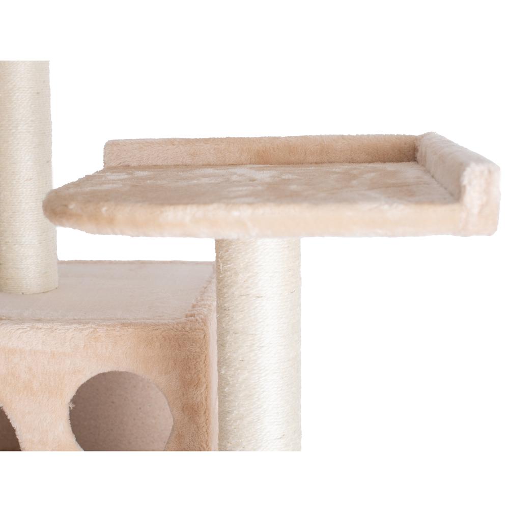 GleePet GP78680621 68-Inch Real Wood Cat Tree In Beige With Five Levels, Hammock, Condo. Picture 9