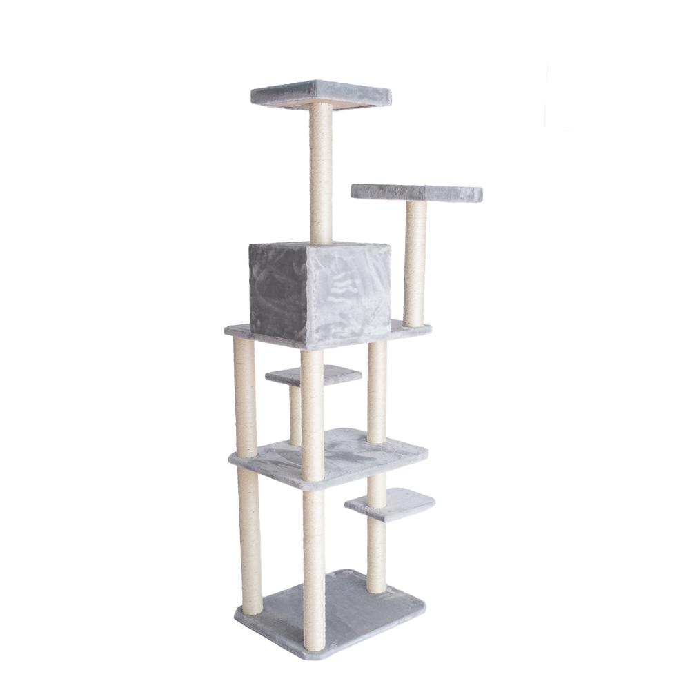 GleePet GP78740822 74-Inch Real Wood Cat Tree  With Seven Levels, Silver Gray. Picture 8