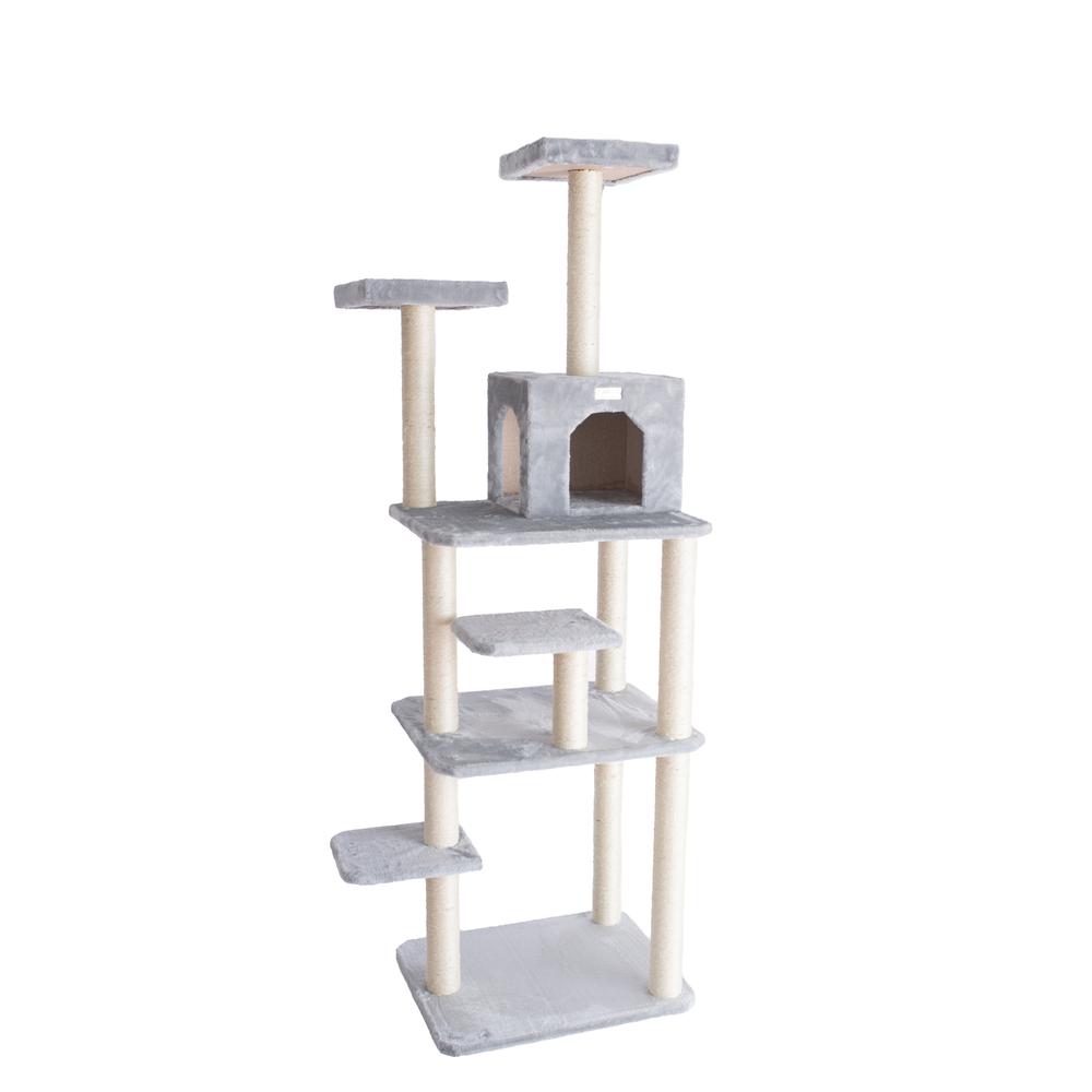 GleePet GP78740822 74-Inch Real Wood Cat Tree  With Seven Levels, Silver Gray. Picture 5