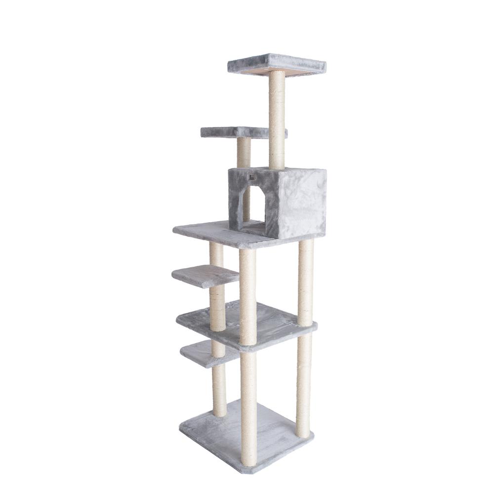 GleePet GP78740822 74-Inch Real Wood Cat Tree  With Seven Levels, Silver Gray. Picture 6
