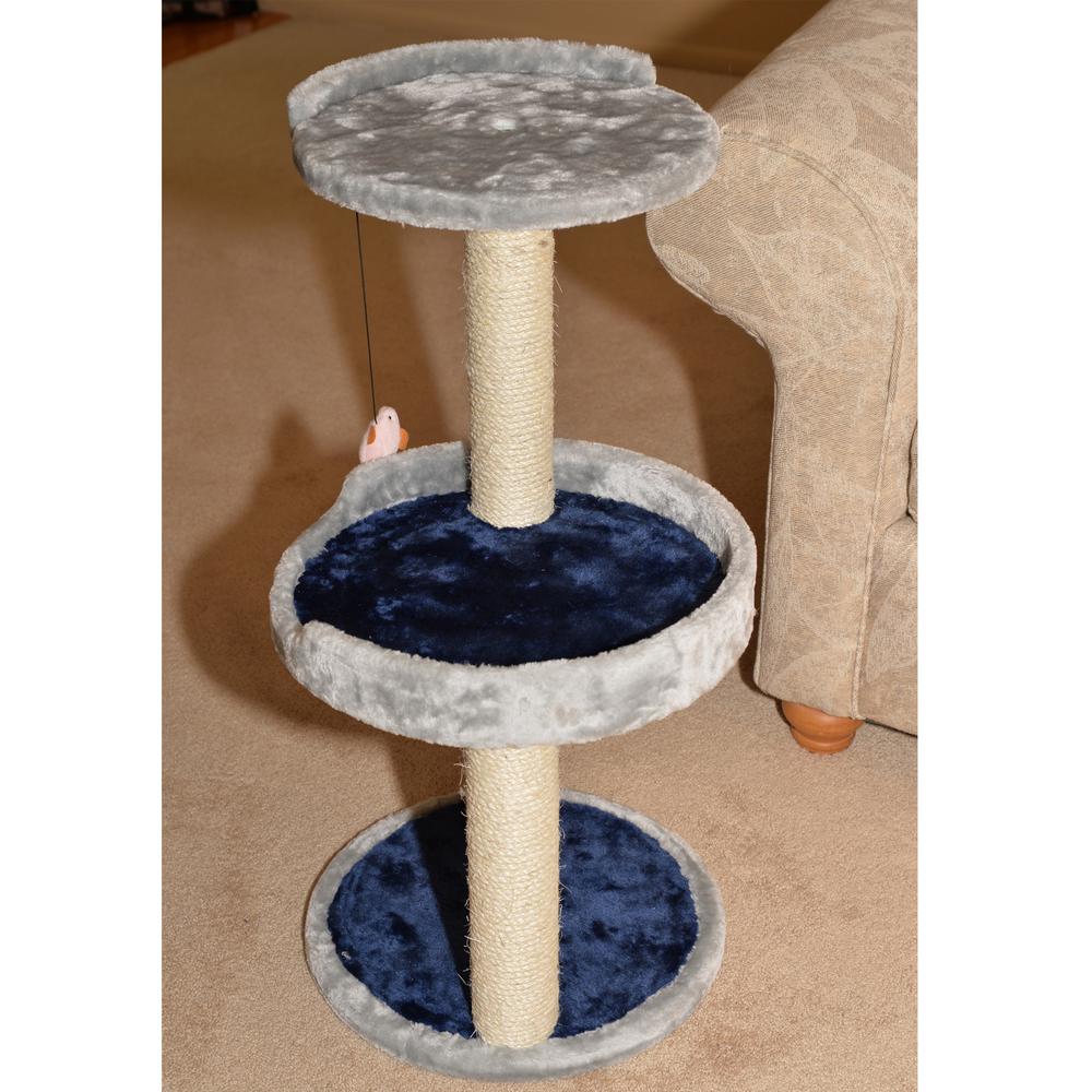 Armarkat Three-Level Real Wood Compact Scratcher, X2905, Gray W Plush Perch. Picture 8