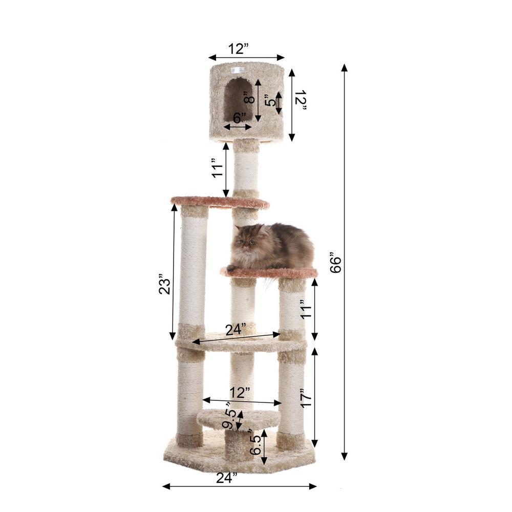 Armarkat Real Wood Cat Climber, Cat Junggle Tree With Sisal Carpet Platforms for Kittens Pets Play, X6606. Picture 4