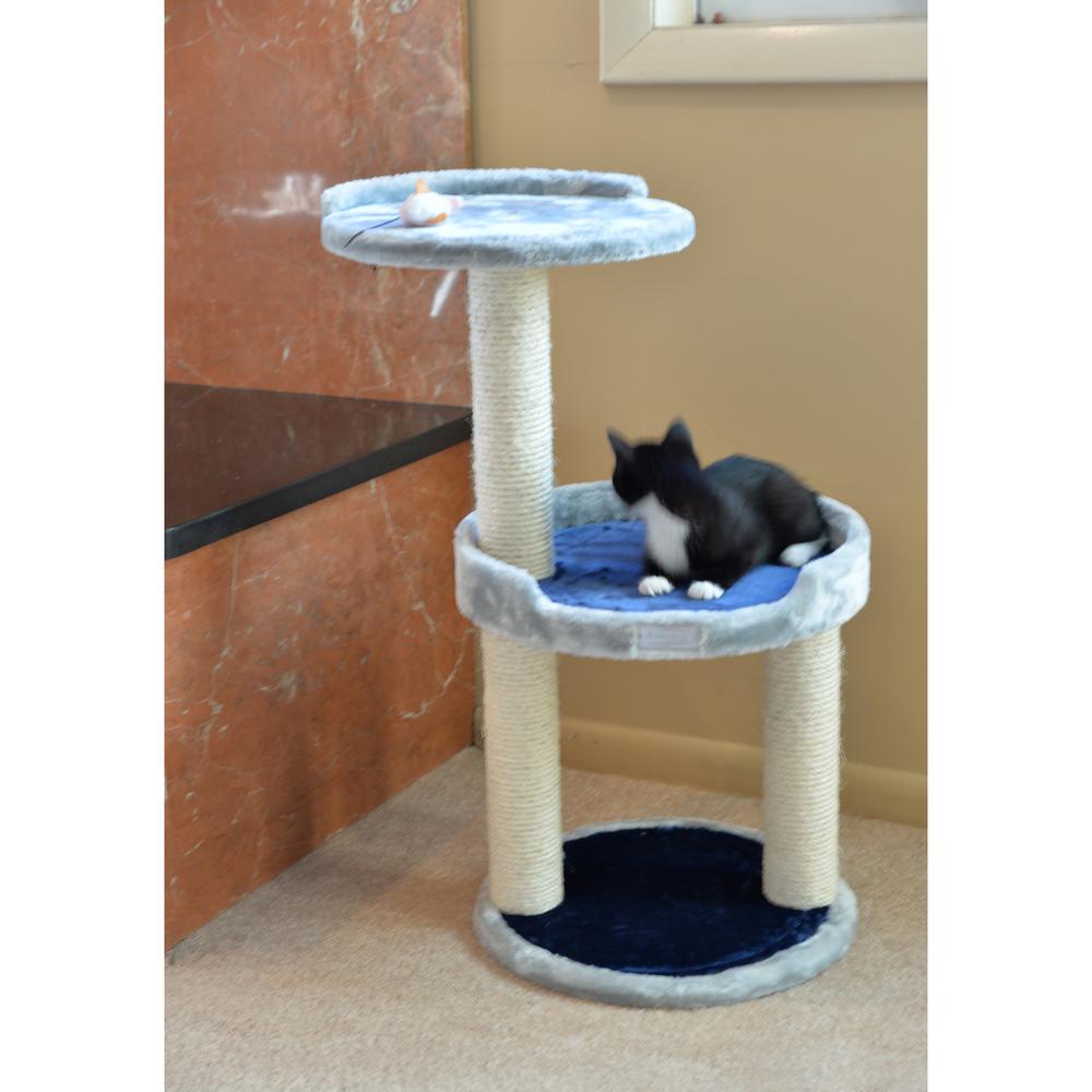 Armarkat Three-Level Real Wood Compact Scratcher, X2905, Gray W Plush Perch. Picture 6