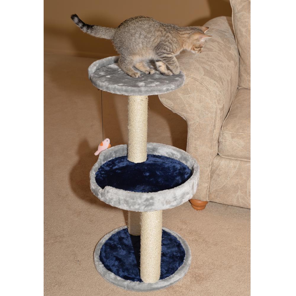 Armarkat Three-Level Real Wood Compact Scratcher, X2905, Gray W Plush Perch. Picture 7