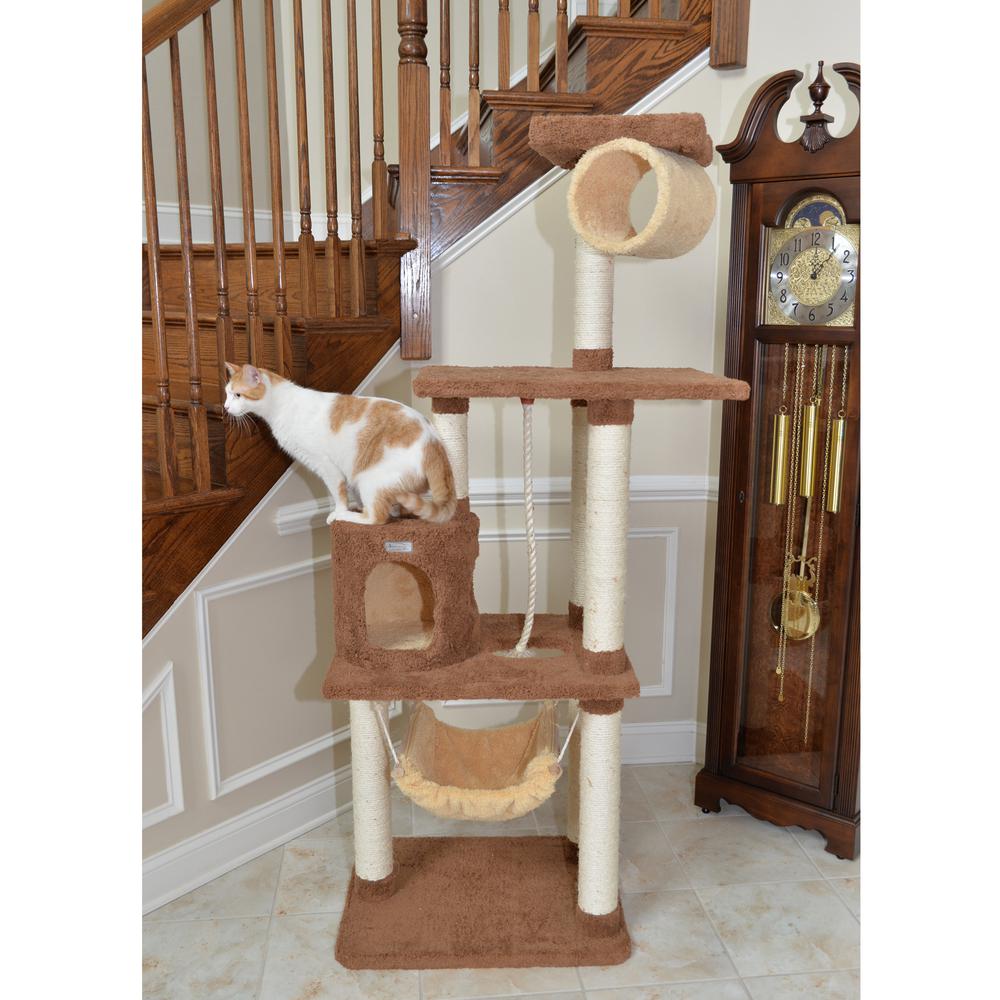 Armarkat 70" Real Wood Cat tree With Scratch posts, Hammock for Cats & Kittens, X7001. Picture 9