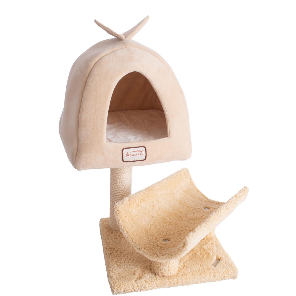 Armarkat X3007 Real Wood Cat Condo, Cat Scratching Post With Plush Condo, Cuddle. Picture 2