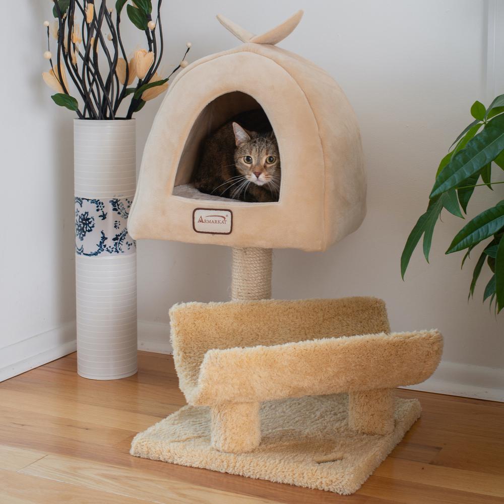 Armarkat X3007 Real Wood Cat Condo, Cat Scratching Post With Plush Condo, Cuddle. Picture 7