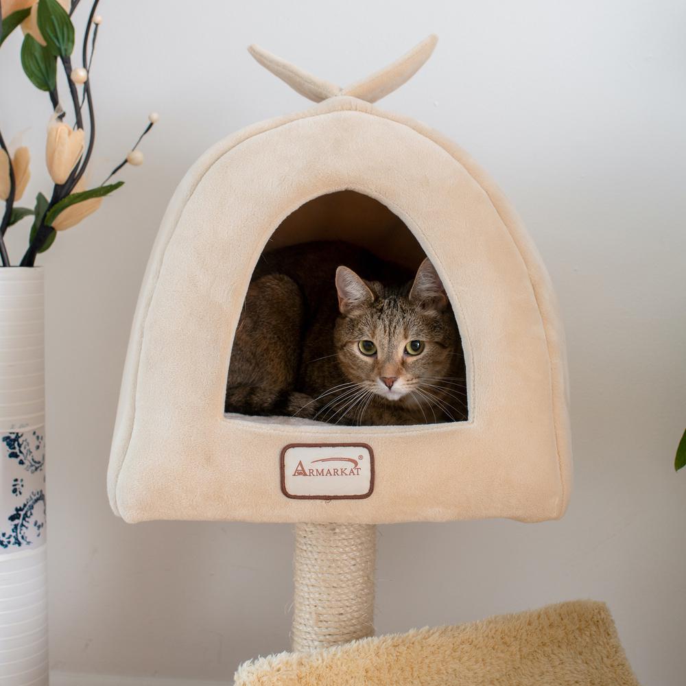 Armarkat X3007 Real Wood Cat Condo, Cat Scratching Post With Plush Condo, Cuddle. Picture 8