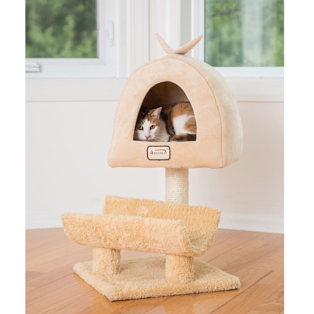 Armarkat X3007 Real Wood Cat Condo, Cat Scratching Post With Plush Condo, Cuddle. Picture 5