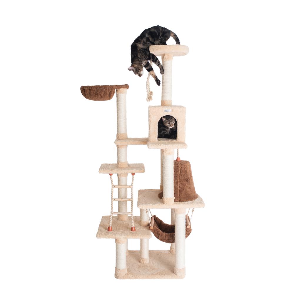 Armarkat Real Wood Cat Climber Play House, X7805 Cat furniture With Playhouse,Lounge Basket. Picture 9