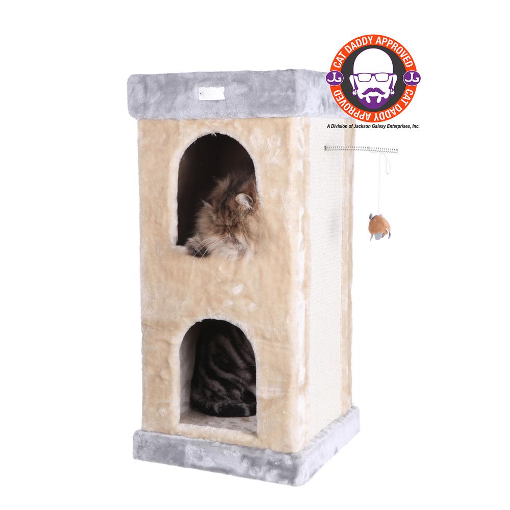 Armarkat Double Condo Real Wood Cat House With SratchIng Carpet For Cats, Kitty Enjoyment. Picture 1