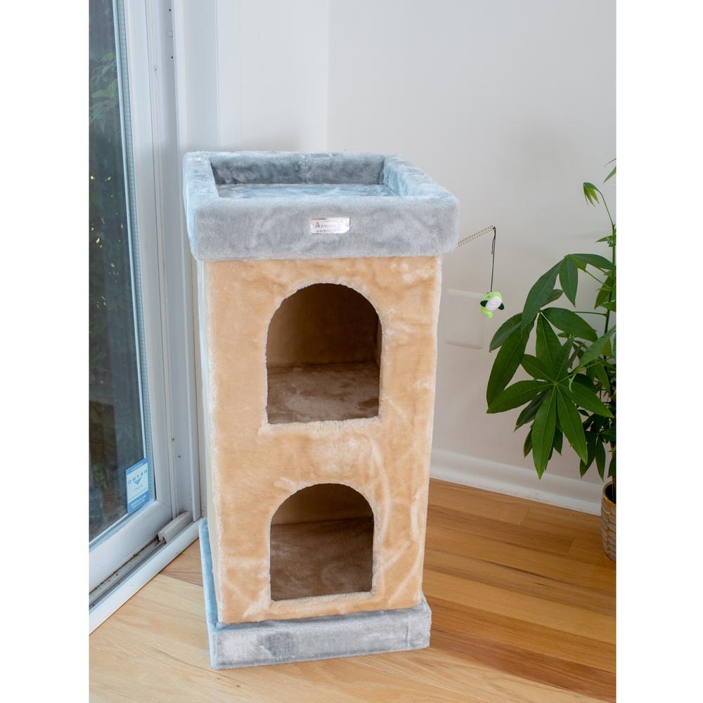 Armarkat Double Condo Real Wood Cat House With SratchIng Carpet For Cats, Kitty Enjoyment. Picture 4