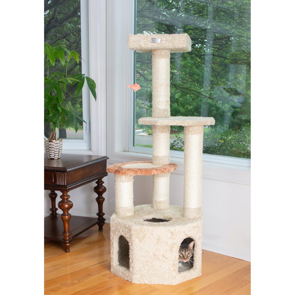 Armarkat X5703 Soft Heavy-Carpet Real Wood Cat Furniture With Condo For Large Cat. Picture 4