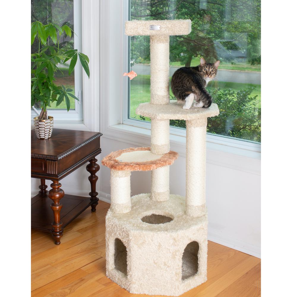Armarkat X5703 Soft Heavy-Carpet Real Wood Cat Furniture With Condo For Large Cat. Picture 6