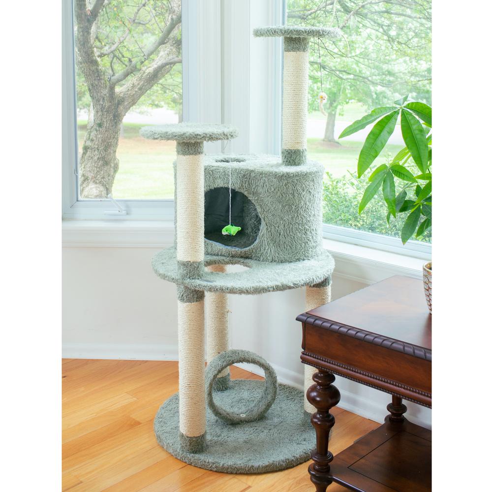 Armarkat Multi-Level Real Wood Cat Condo Furniture, Sisal Covered Scratcher, 60" , X6001. Picture 3