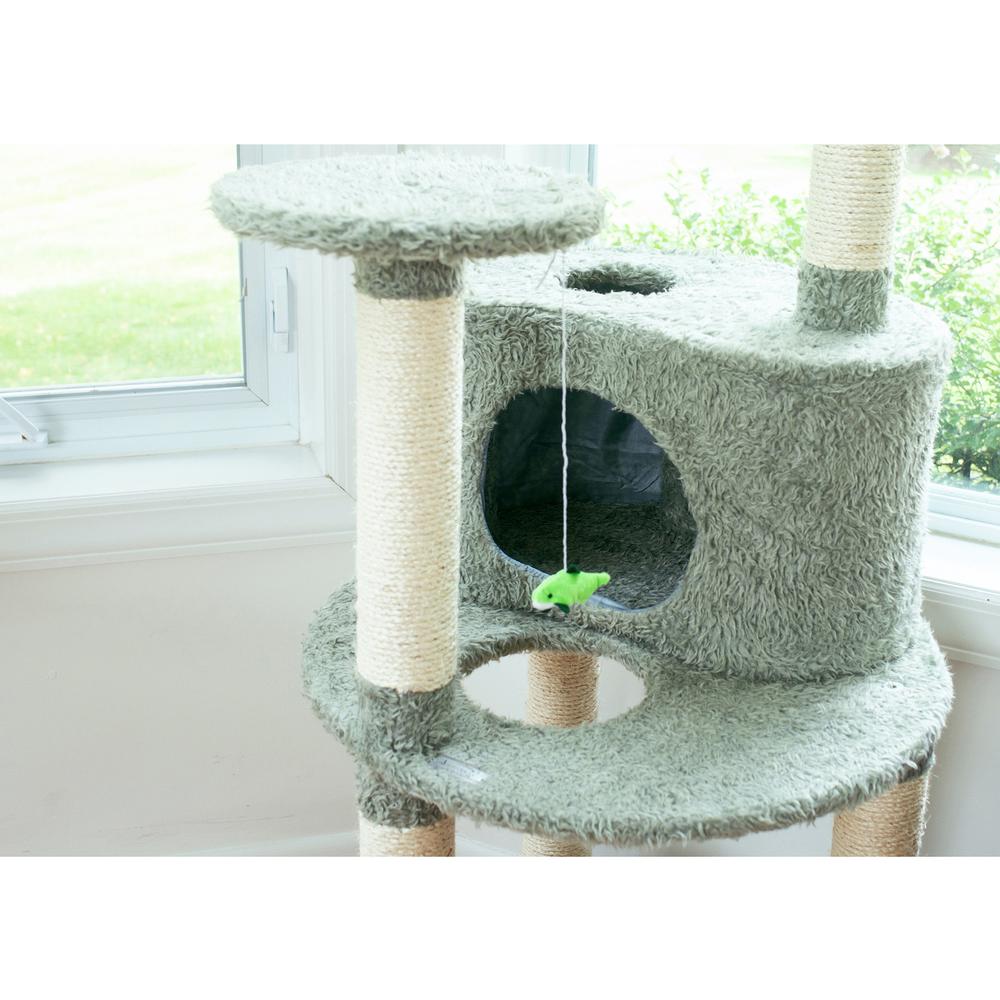 Armarkat Multi-Level Real Wood Cat Condo Furniture, Sisal Covered Scratcher, 60" , X6001. Picture 4