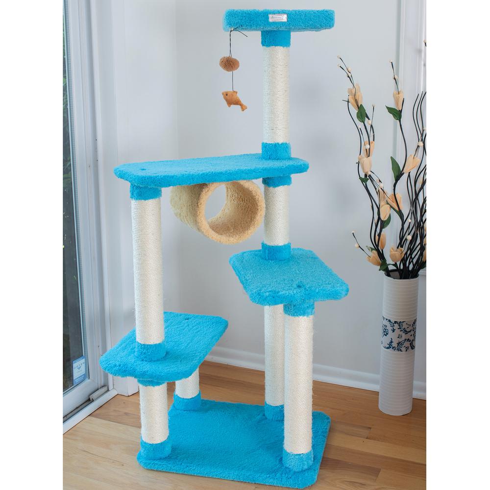 Armarkat Real Wood Cat Climber, Cat Junggle Tree With Platforms, X6105 Skyblue. Picture 2