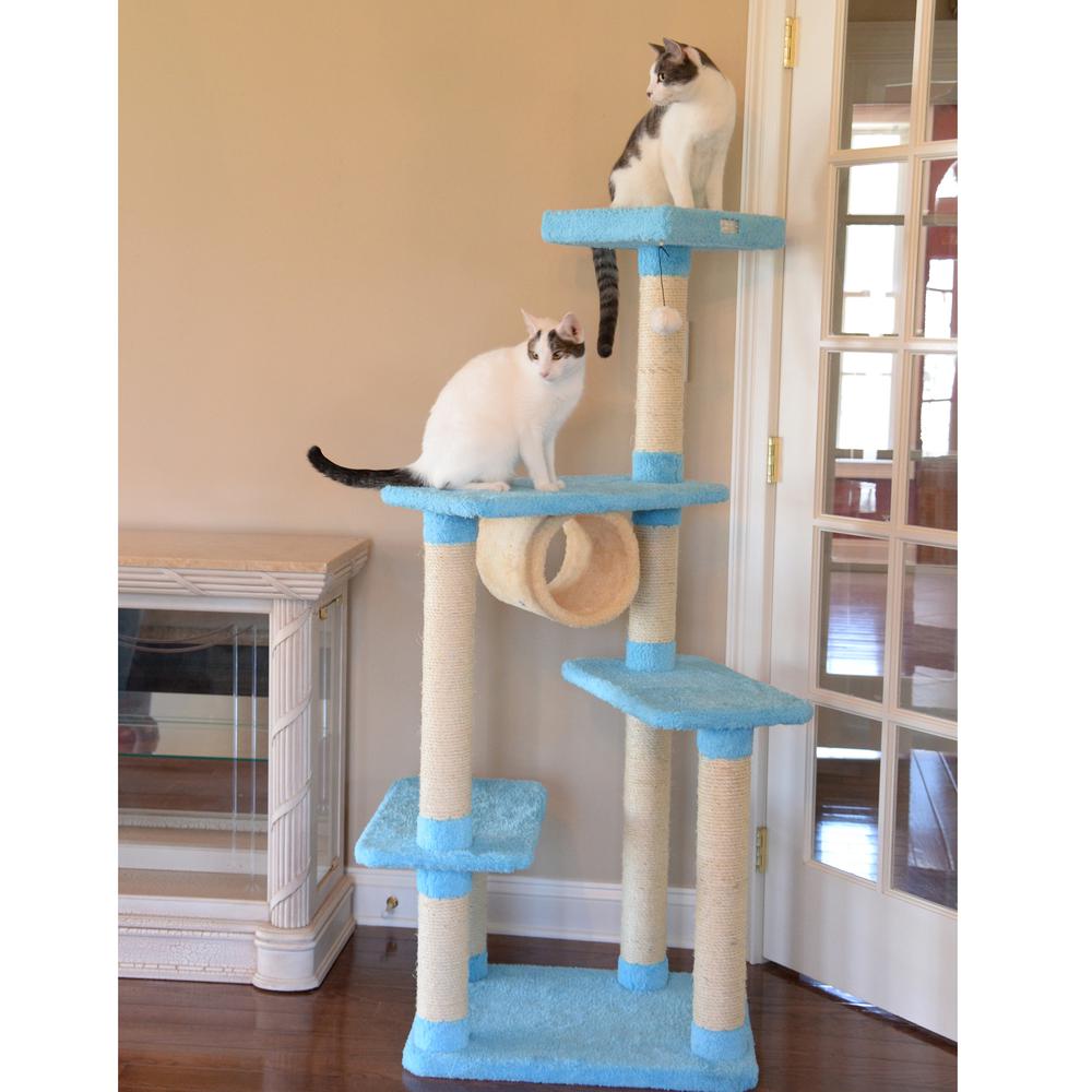 Armarkat Real Wood Cat Climber, Cat Junggle Tree With Platforms, X6105 Skyblue. Picture 4