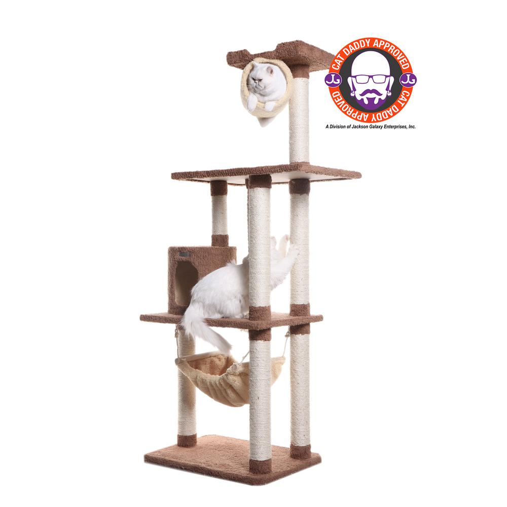 Armarkat 70" Real Wood Cat tree With Scratch posts, Hammock for Cats & Kittens, X7001. Picture 1