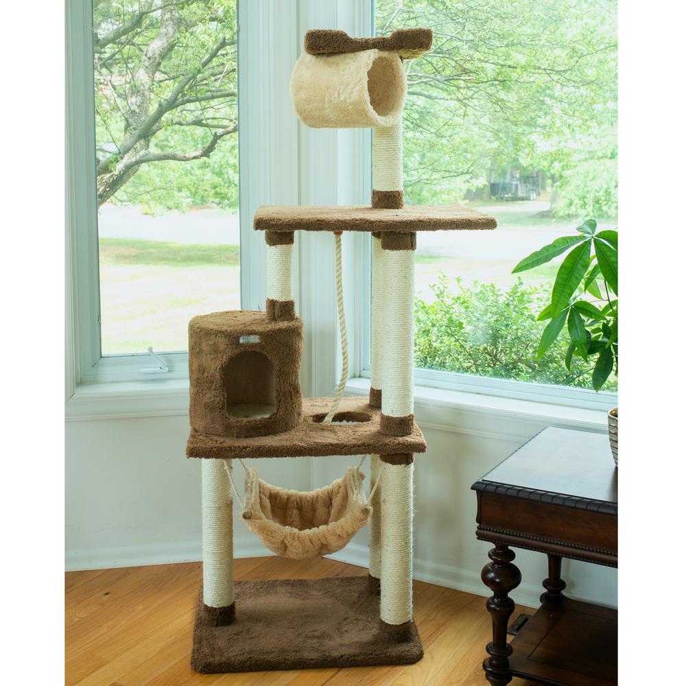 Armarkat 70" Real Wood Cat tree With Scratch posts, Hammock for Cats & Kittens, X7001. Picture 3