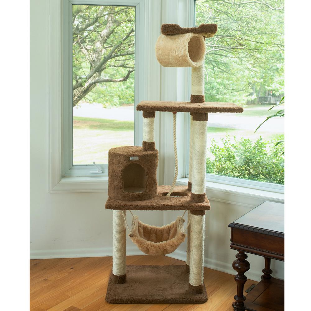 Armarkat 70" Real Wood Cat tree With Scratch posts, Hammock for Cats & Kittens, X7001. Picture 5