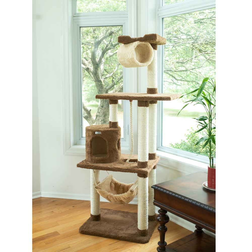 Armarkat 70" Real Wood Cat tree With Scratch posts, Hammock for Cats & Kittens, X7001. Picture 4