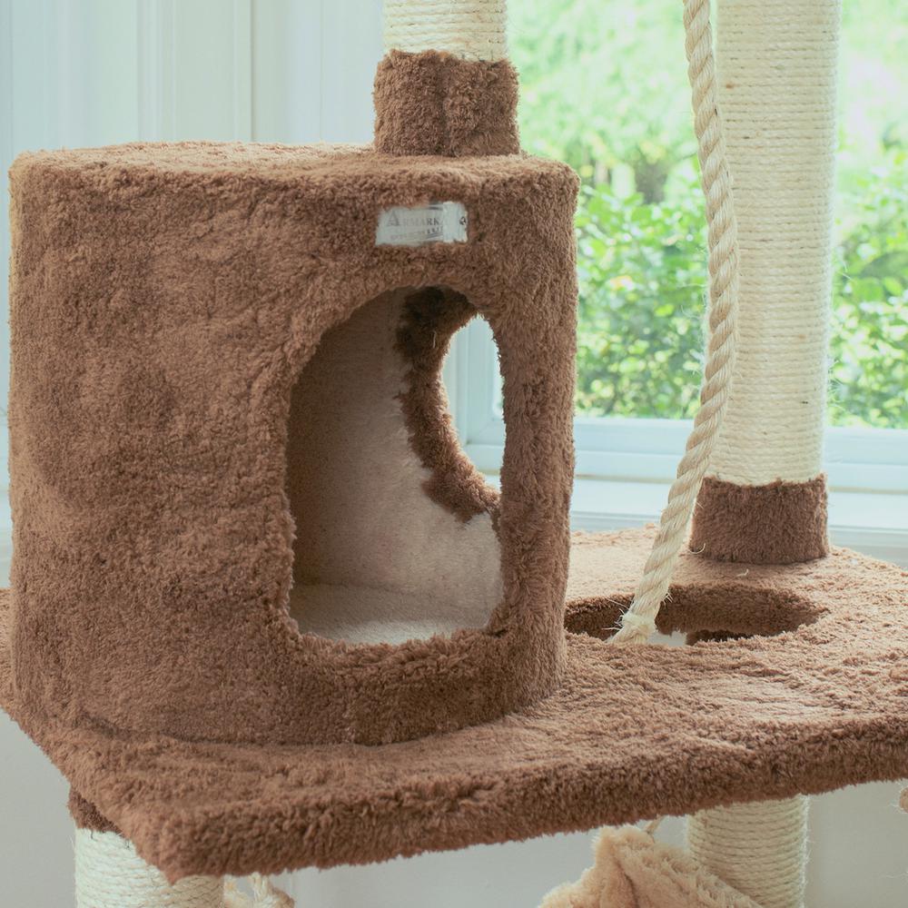 Armarkat 70" Real Wood Cat tree With Scratch posts, Hammock for Cats & Kittens, X7001. Picture 7